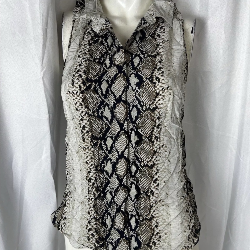 Joie Snake Print Sleeveless Top blouse xs new